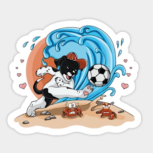 Dog playing ball Sticker